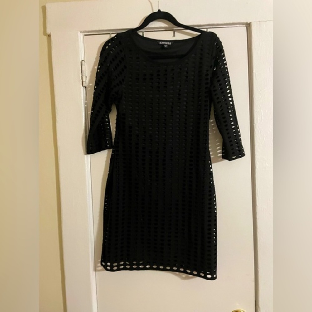 EXPRESS Hole design black mini dress Size Medium